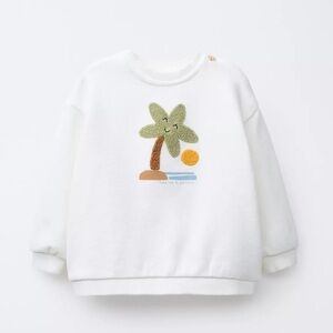 Zara Kids Curly Palm Tree Sweatshirt